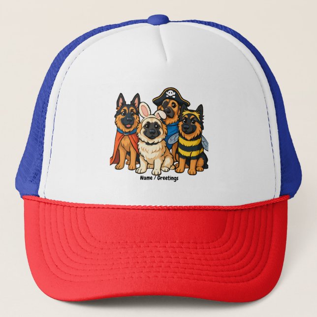 Golden Shepherd Ghost Dog Halloween Funny Spooky Truckerkappe (Vorderseite)