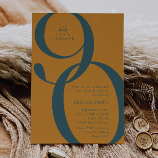 Golden Shh It's a Surprise 90th Birthday Party Einladung