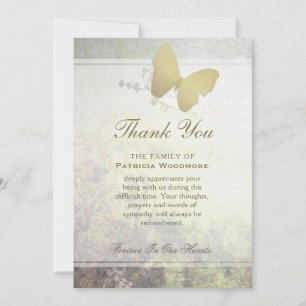 Golden Shimmer Butterfly Vielen Dank Sympathie Kar Dankeskarte