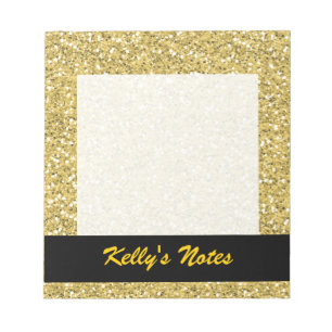 Golden Shimmer Glitzer Notizblock