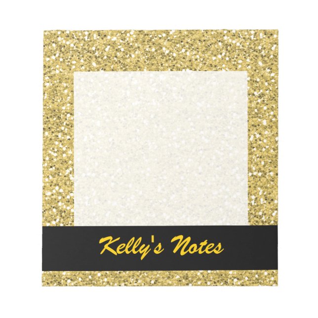 Golden Shimmer Glitzer Notizblock (Vorderseite)