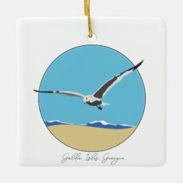 Golden Shows, Georgia Sea Gull über Beach Keramikornament
