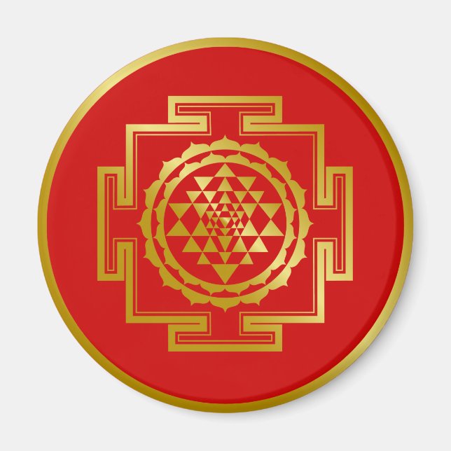 Golden Shree Yantra Magnet (Vorne)