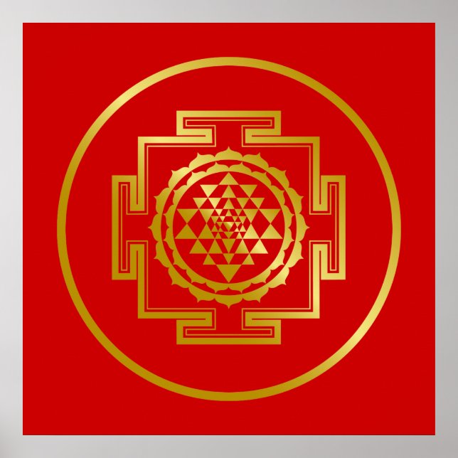 Golden Shree Yantra Poster (Vorne)