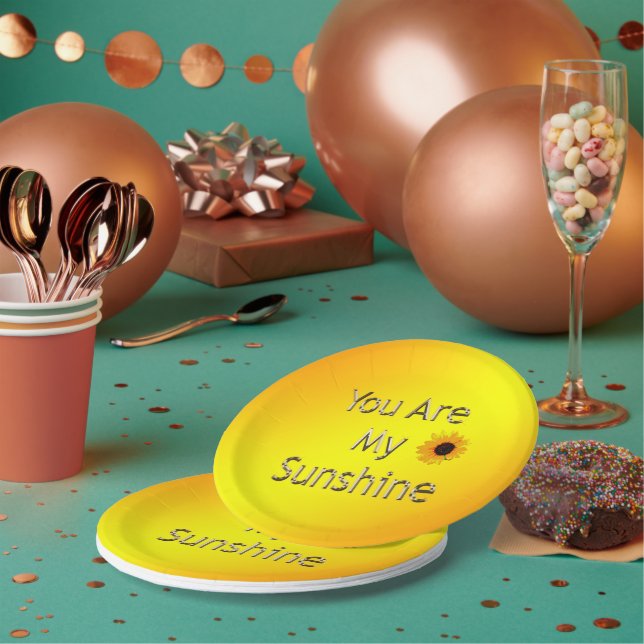 Golden Sie sind mein Sonnenschein, Party Paper Tel Pappteller (Multi)