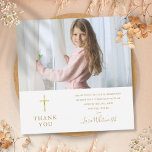 Golden Signature Foto Erste Heilige Kommune Dankeskarte<br><div class="desc">Mit dem Namen der goldenen Skriptsignatur. Personalisieren Sie mit Ihrem Foto und besondere erste heilige Kommunion danken Ihnen Botschaft in schicken goldenen Schriften auf diesem stilvollen Design. Entwickelt von Thisisnotme©</div>