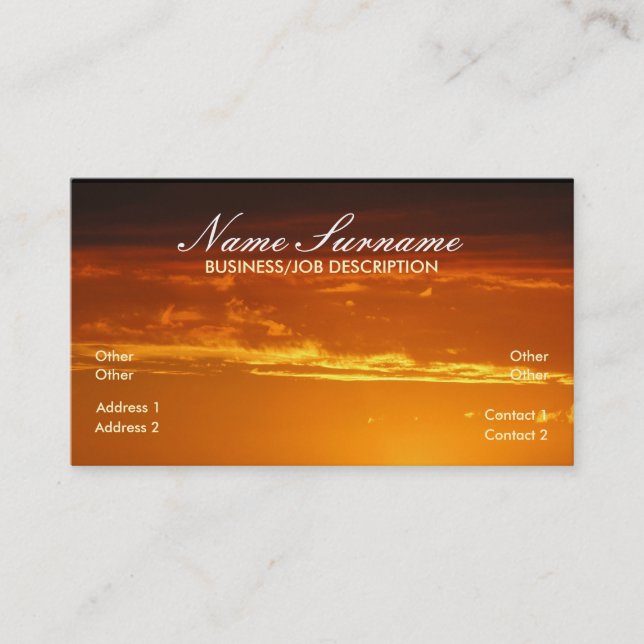 Golden Skies Business Card Visitenkarte (Vorderseite)