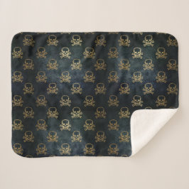 Golden Skull & Crossbones Sherpa Blanket Sherpadecke
