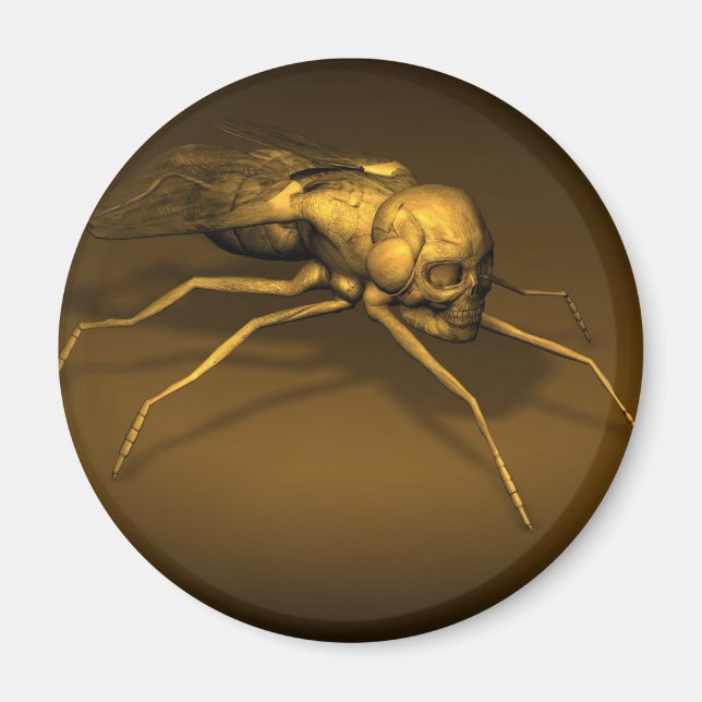Golden Skull Fly Magnet (Vorne)