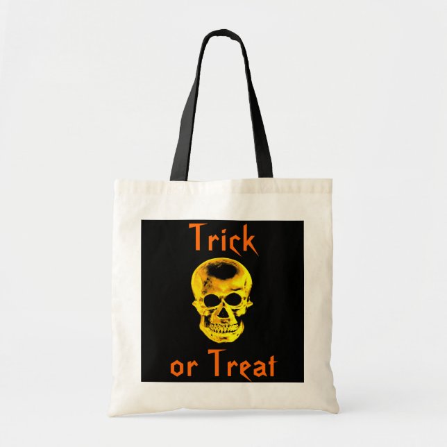 Golden Skull Trick oder Treat Bag Tragetasche (Vorne)
