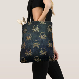 Golden Skulls Gotisches Muster Tasche