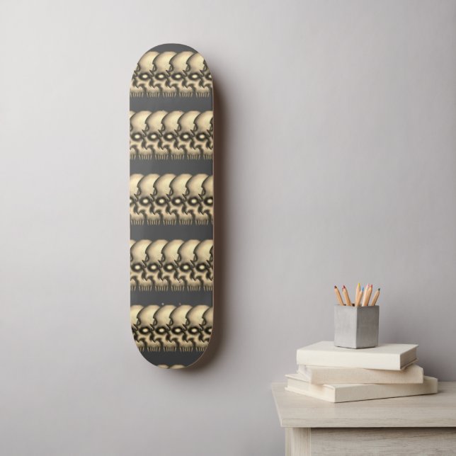 Golden Skulls Skateboard (Wandkunst)