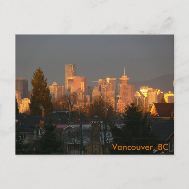 Golden Skyline, Vancouver BC Postkarte (Vorderseite)