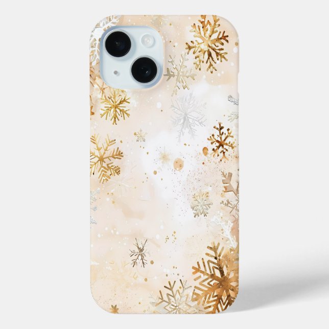 Golden Snowflake Bliss Phone Case (Rückseite)
