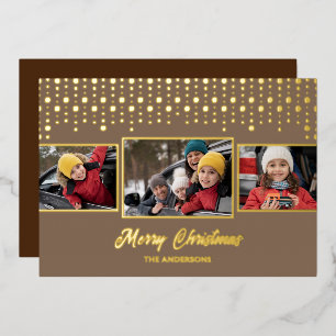 Golden Snowflake Weihnachts-Foto Falknerei - Falco Folien Feiertagskarte
