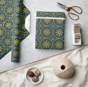 Golden Snowflake Weihnachtsgeschenkpapier Geschenkpapier