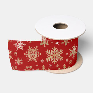 Golden Snowflakes Christmas Satinband