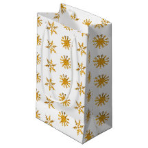 Golden Snowflakes Custom Gift Bag - Klein, glänzen