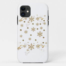 Golden Snowflakes Design iPhone 11 Hülle