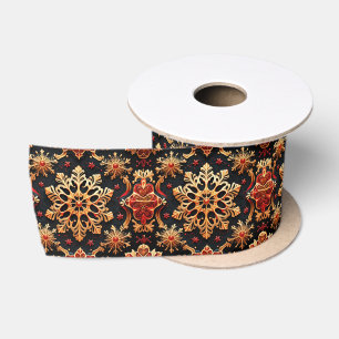 Golden Snowflakes Elegante Winterferien Design Satinband