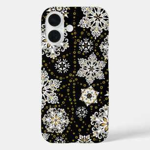 Golden Snowflakes Glam iPhone 16 Hülle