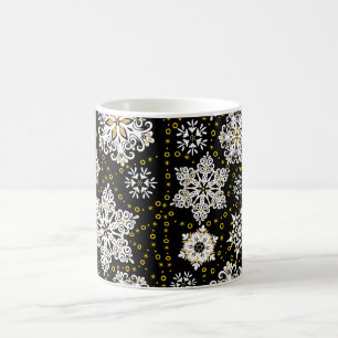Golden Snowflakes Glam Kaffeetasse