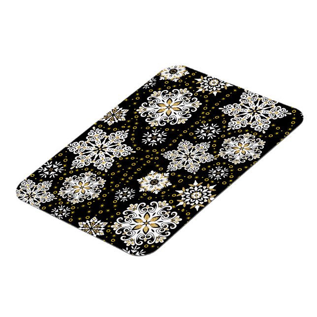 Golden Snowflakes Glam Magnet (Linke Seite)