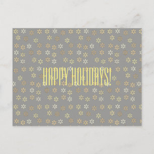 Golden Snowflakes Happy Holidays Carte postale