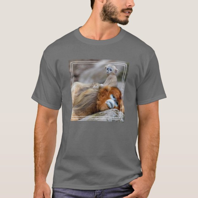 Golden Snub-nosed Monkey Vater mit Baby T-Shirt (Vorderseite)