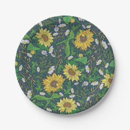 Golden Sonnenblumen Garden Art Paper Teller 7"