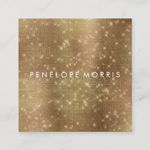Golden Sparkle Beauty Styist Square Business Card Quadratische Visitenkarte