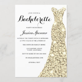 Golden Sparkle Dress Junggeselinnen-Abschied laden Einladung