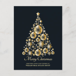 Golden Sparkle Weihnachtsstars Unternehmensgrüße Postkarte