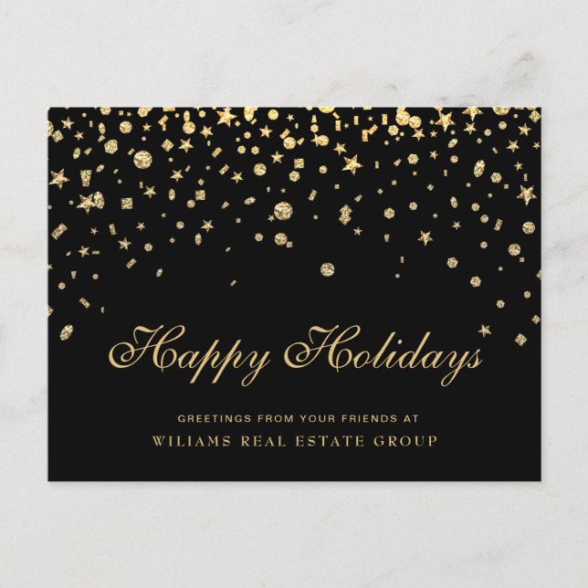 Golden Sparkle Weihnachtsstars Unternehmensgrüße Postkarte (Vorderseite)