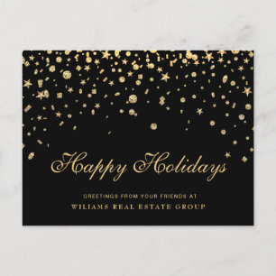 Golden Sparkle Weihnachtssterne Corporate Begrüßun Postkarte