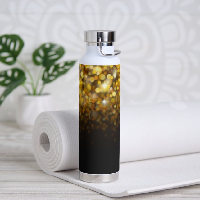 Golden Sparkling Bokeh Stars Beautiful Trinkflasche (Yoga)