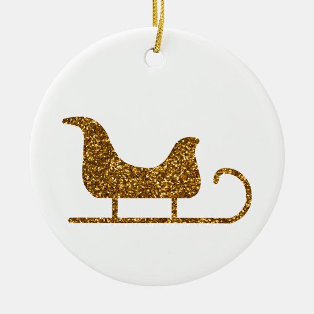 Golden Sparkling Weihnachten Keramik Ornament (Vorne)