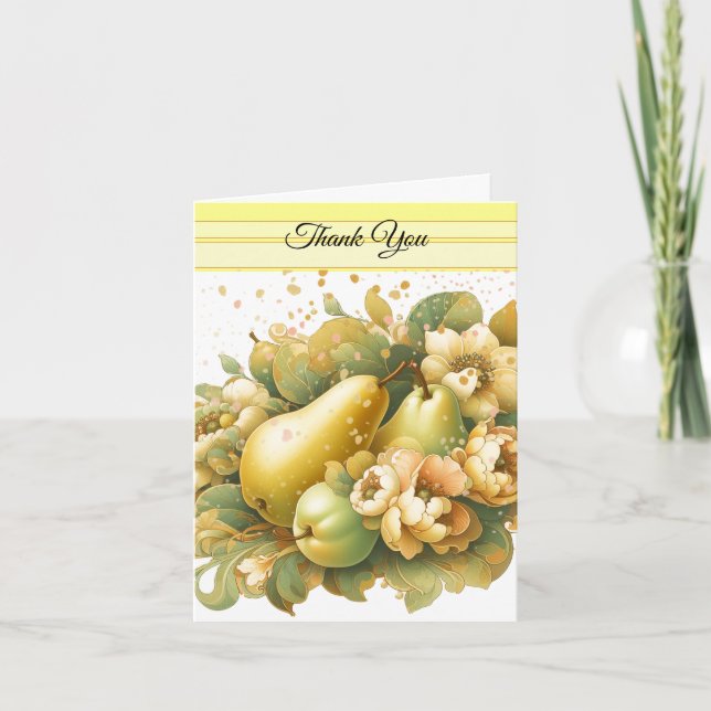 Golden Speckled Birne Vielen Dank Notecard Karte (Vorderseite)