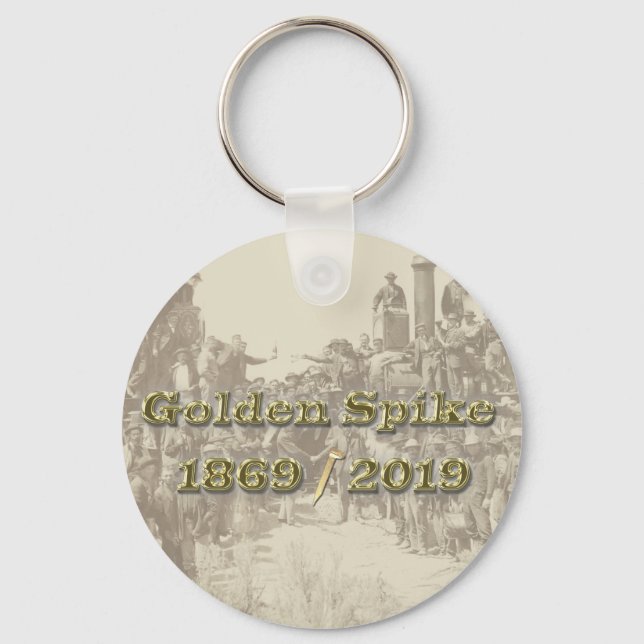 Golden Spike Transcontinental Eisenbahn Sesquincen Schlüsselanhänger (Vorderseite)