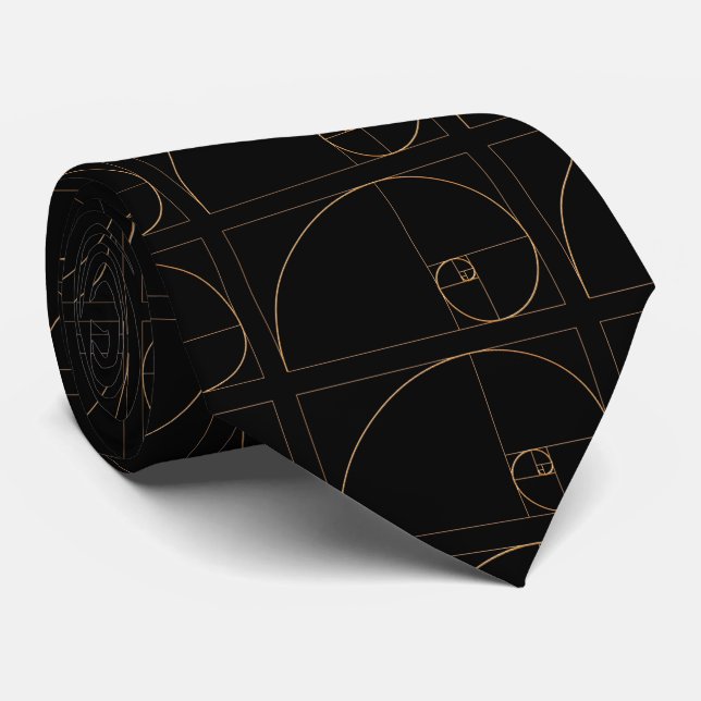 Golden Spiral Fibonacci Sequence Geometric Tie Krawatte (Gerollt)