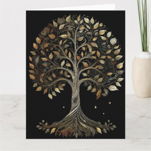Golden Spiral Fibonacci Tree Card Karte