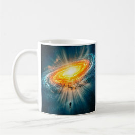 Golden Spiral Galaxy Astronaut Sci-Fi Deep Space Kaffeetasse