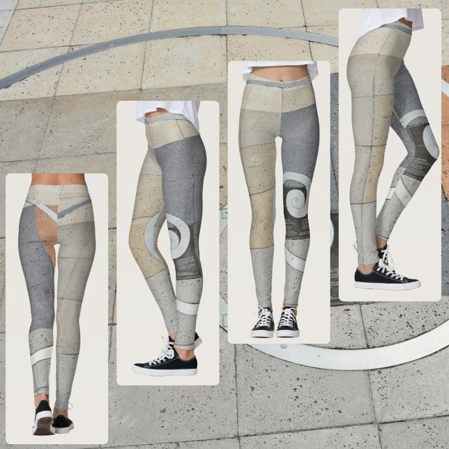 Golden Spiral Greige Beige Gray Leggings (Von Creator hochgeladen)