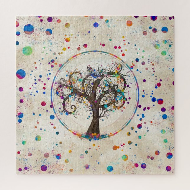 Golden Spiral Tree Color Paint Splatter # (Vertikal)
