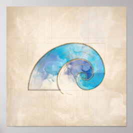 Golden Spiral - Wasserfarbe Poster