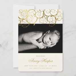 Golden Spirals New Baby Foto Geburtserklärung Ankündigung