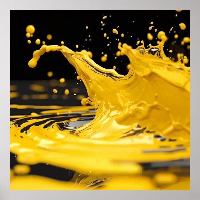 Golden Splash Dynamics Art Poster (Vorne)