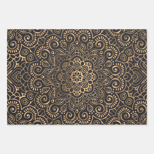 Golden Splendor Geschenkpapier Set (Vorderseite)