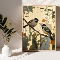 Golden Splendor mit Azure Birds Poster Foil Gold