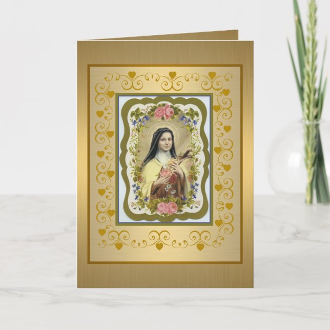 Golden St. Hier die Kleine Blume Grußkarte Karte (Vorderseite)